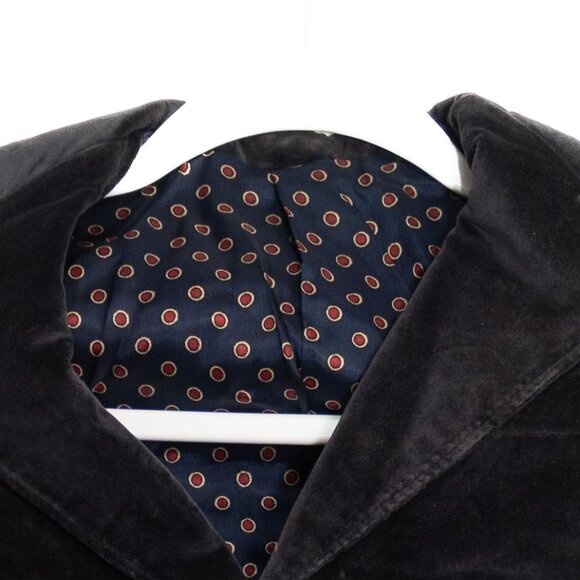 Toddler Boys Size 3 Black Velvet Blazer With Gold Buttons & Patterned Lining - Picture 2 of 6